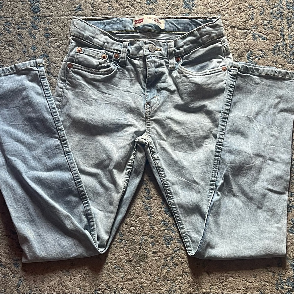 Levi’s Youth Denim Jeans 502 Sz 12 Waist 26 Inseam 27 Light Blue Boys Girls